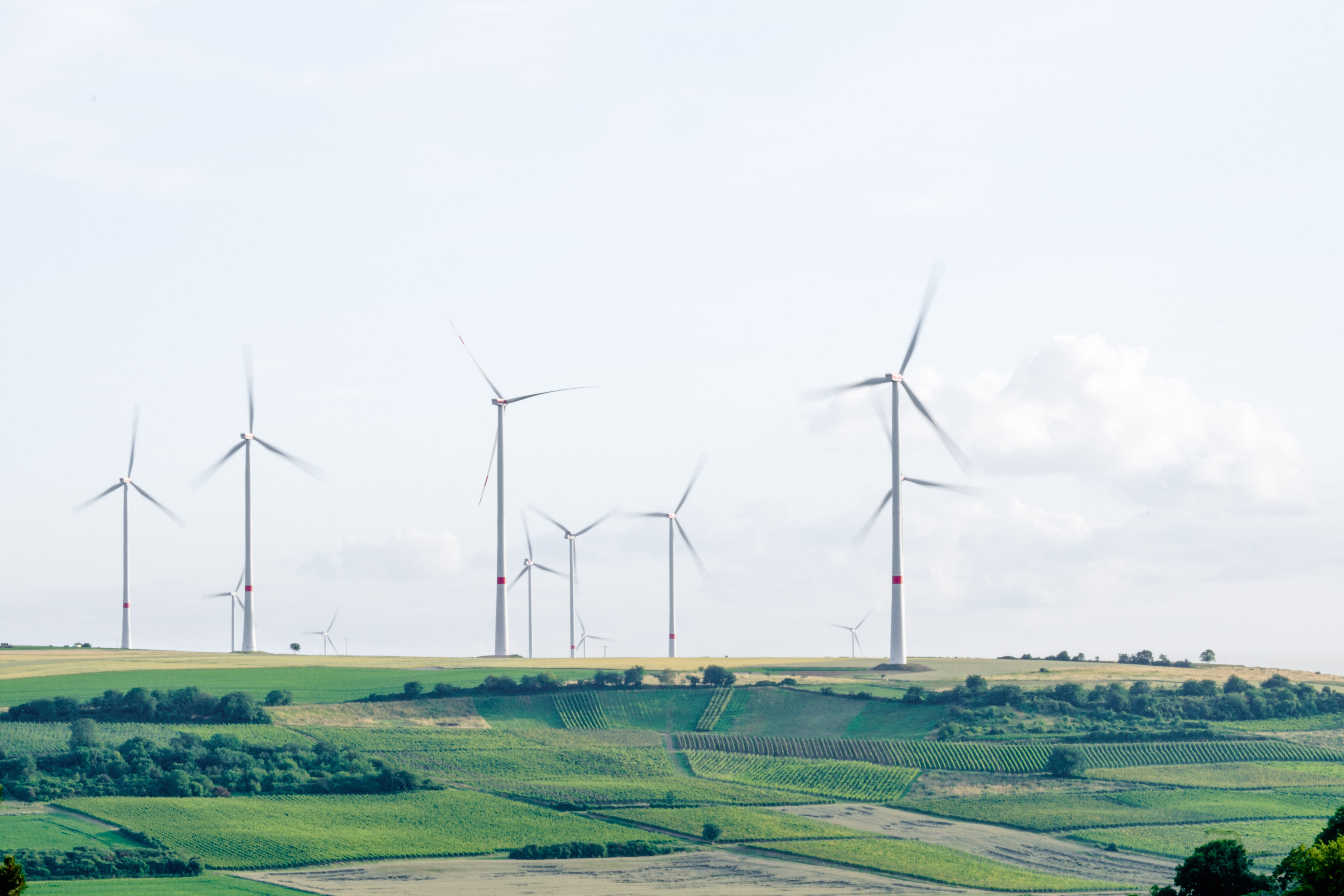 Windmills in Landscape Generating Green Electricity